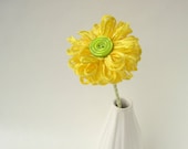 Bright Yellow Ribbon Flower Stem, table decor, centerpiece