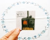 firelit oven-warm winter greetings (ecofriendly mini cards printed on banana paper)