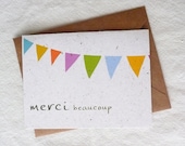 Merci Beaucoup (eco friendly handmade card printed banana paper)