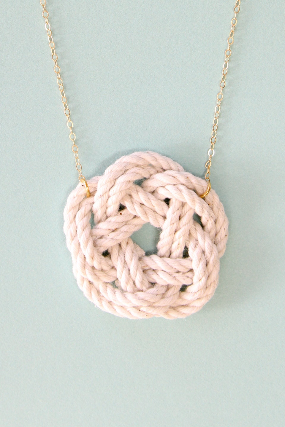 Nautical jewelry - sailor knot necklace - nautical necklace - gold necklace - nautical wedding jewelry - beach wedding - knot jewelry