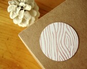 Woodgrain Stickers - Round Envelope Seals