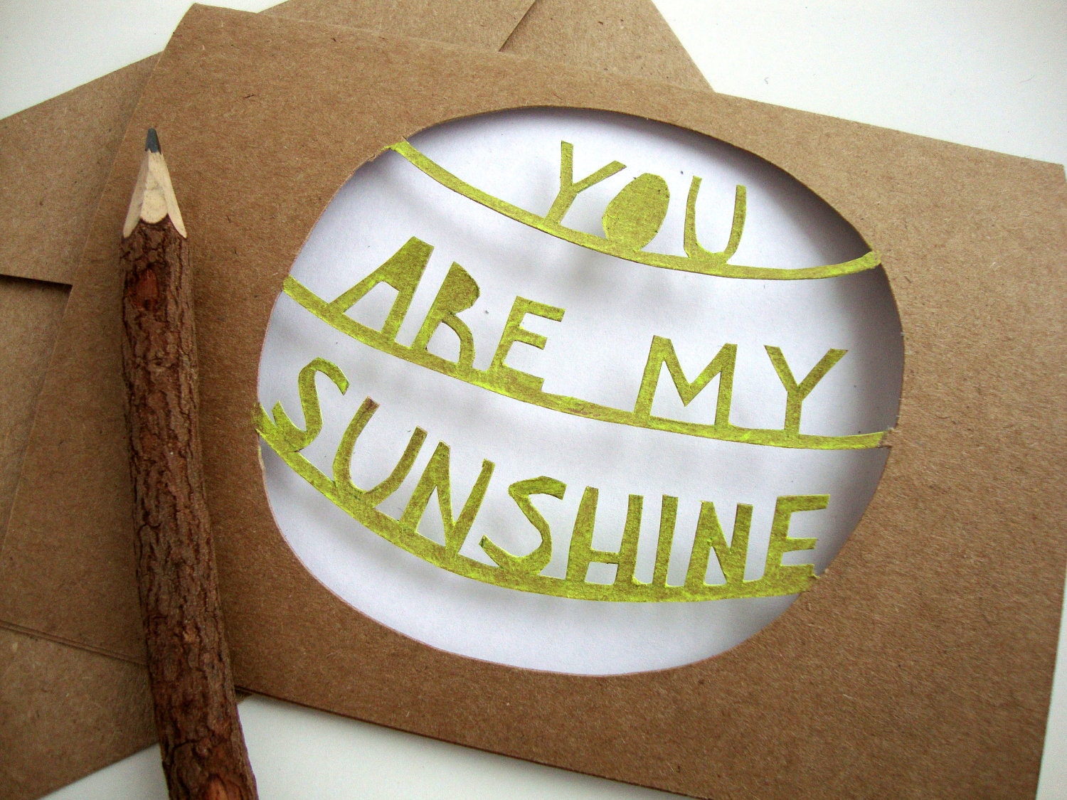 You Are My Sunshine Card - Paper Cut Painted Yellow