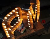 Movie Marquee Letter distressed light-up Vintage