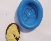 horse cameo Flexible Silicone Push Mold for Polymer clay, Resin,Wax,Miniature Food,Sweets,plaster