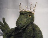 Wee Beastie - The Frog Prince - Needle Felted Pocket Monster