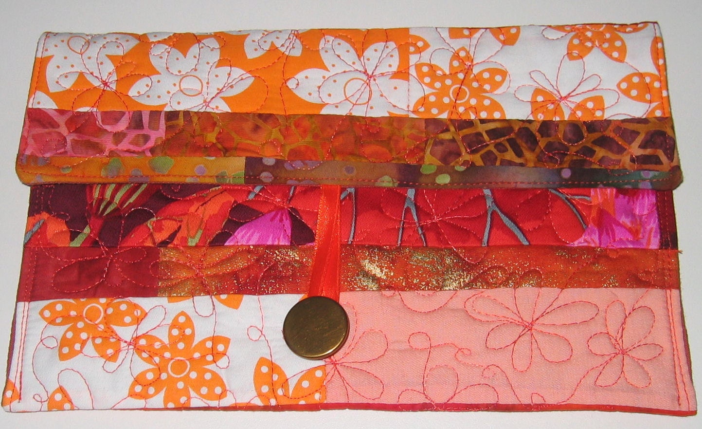 Clutch for Kindle - Orange flowers