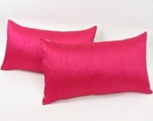 Fuchsia Dupioni Silk 12 by 21 inch Pillow Cover  VALENTINES