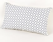 Gray and Ivory Circles Pillow Cover 12" x 20"