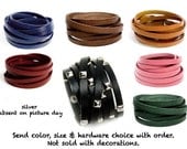 Strappy Wrap Around Leather Bracelet Cuff Firm High-Quality Leather