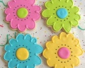 FLOWER POWER - Flower Decorated Cookies - Flower Cookie Favors - 1 Dozen