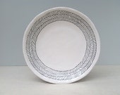 Herringbone Patterned Salad Plate in Black and White