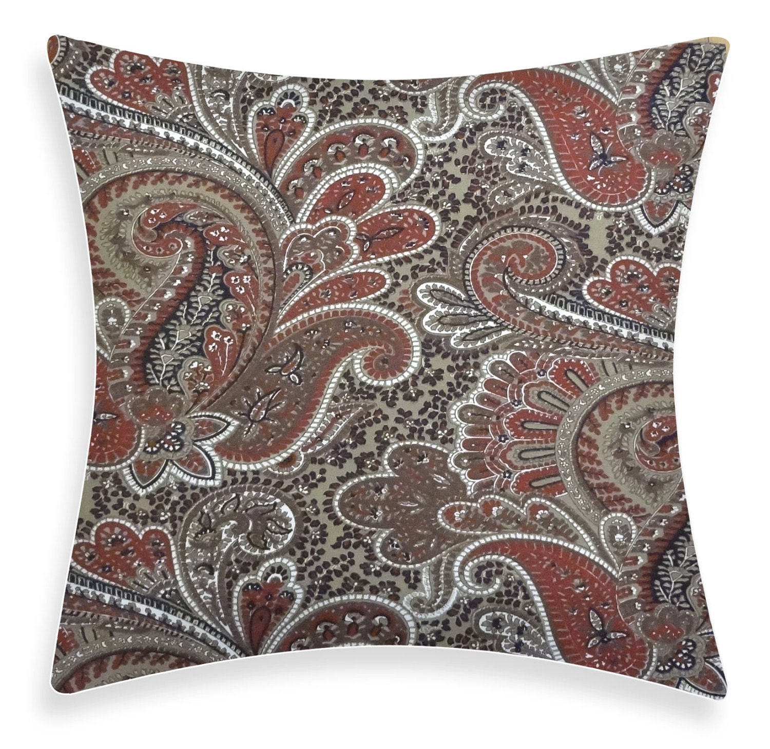 Paisley Pillow Cover - Paisley Burgundy- INDOOR and OUTDOOR Usage