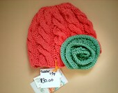 SALE Toddler/Child Size Cable Flower Hat Ready To Ship
