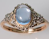 Blue Topaz Crystal Ring - in 14K Gold