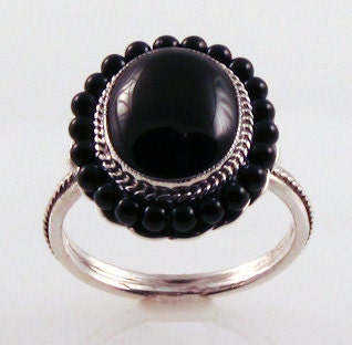 Basic Black Onyx Bead Ring