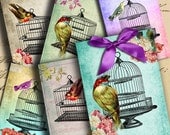 Instant Download  Digital Collage Sheet Fly Away ATC ACEO or Jewelry Holders 2.5 X 3.5 inch - DigitalPerfection digital collage sheet 871