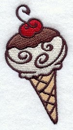 Ice Cream Cone, (Applique)  embroidered patch , sew or iron on your choice