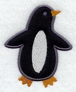Primitive Penguin  (Applique)  embroidered patch , sew or iron on your choice