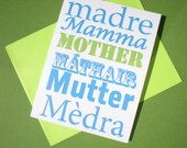 Languages Mothers Day Card, Single Card, Hello Cupcake