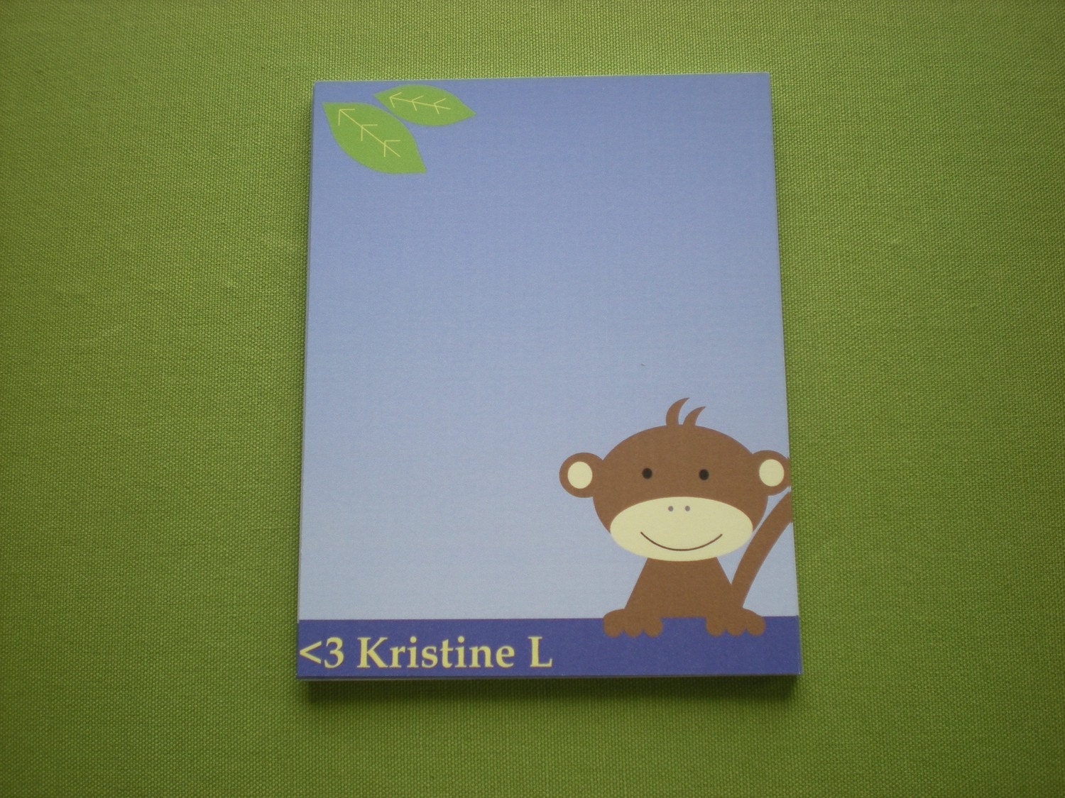 Monkey Cards, Personalized, Set of 12, Hello Cupcake