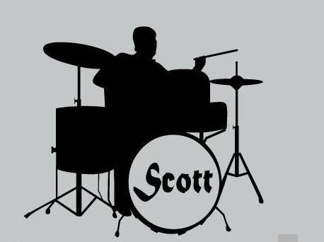Large Personalized Drum Set Rock Band Vinyl Wall Decal Sticker Custom