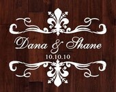 Fleur De Lis Scroll Personalized Monogram Dance Floor or Wall Decal Il_170x135