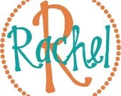 Personalized Name and Polka Dot Circle II - vinyl wall decal Il_170x135