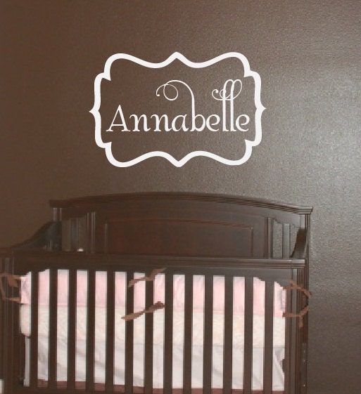 Large Personalized Vintage Frame Monogram Wall Decal