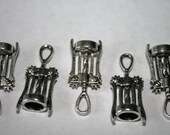 Corkscrew Charms, Wine Charms, Wedding Favors, Silver Pewter, 10 Pieces
