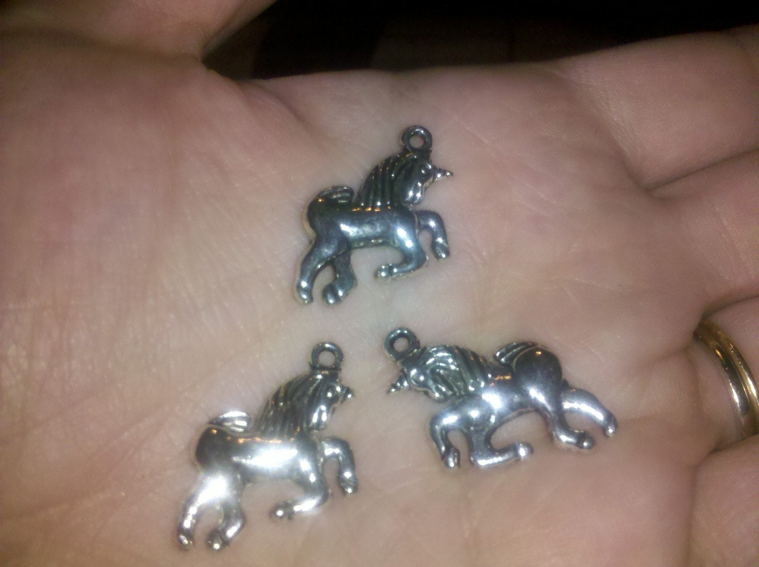 Unicorn Charms, Unicorns, Fantasy, Flying Horses, Silver Pewter, 10 Pieces