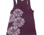 Womens LOTUS Blossoms american apparel Tri-Blend Racerback Tank Top S M L (9 Color Options)