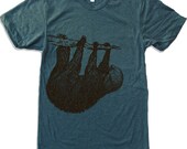 Mens Tree SLOTH T Shirt american apparel S M L XL (11 Color Options)