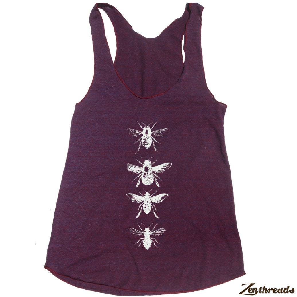 Womens BEES american apparel Tri-Blend Racerback Tank Top S M L (8 Color Options)