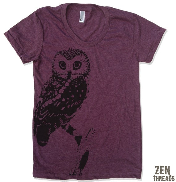 Womens OWL vintage soft american apparel T Shirt S M L XL (16 Colors Available)