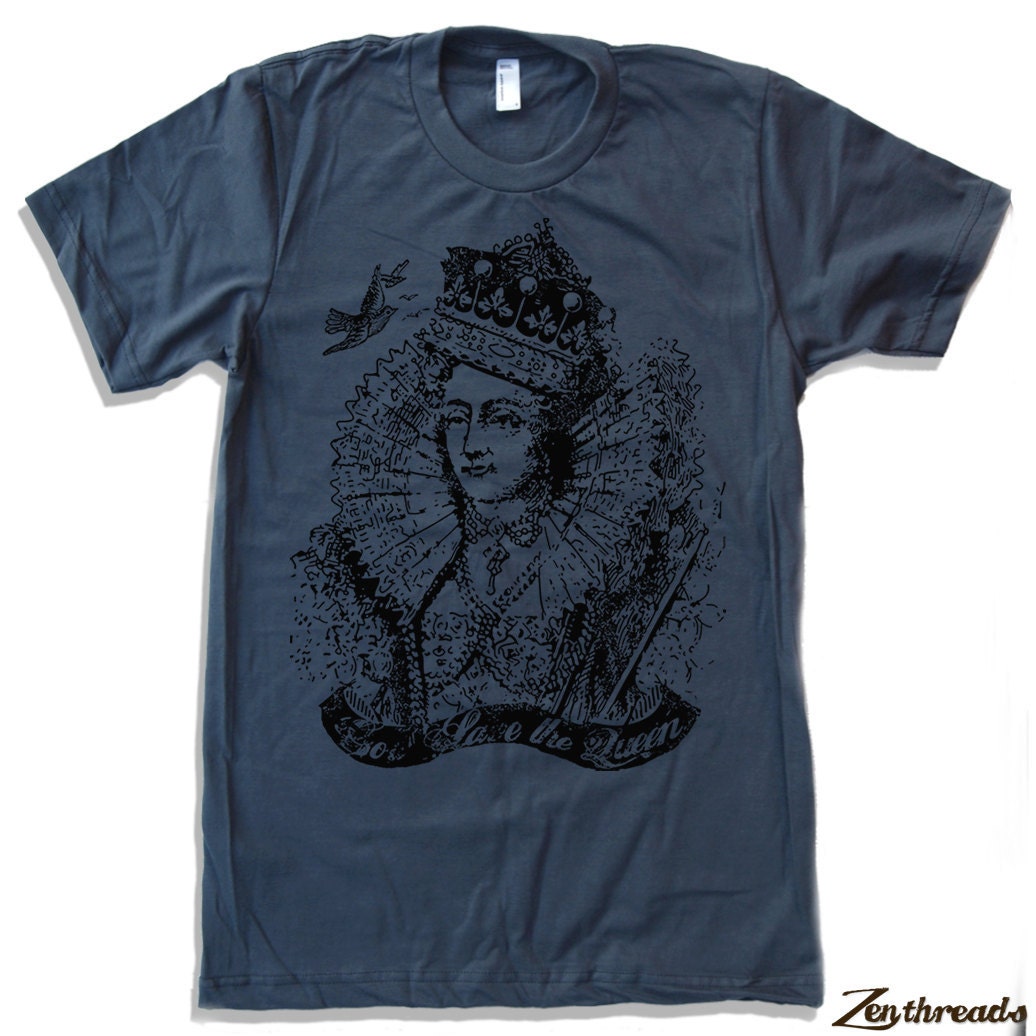 Mens - God Save the QUEEN- T-Shirt american apparel S M L XL (17 Colors Available)