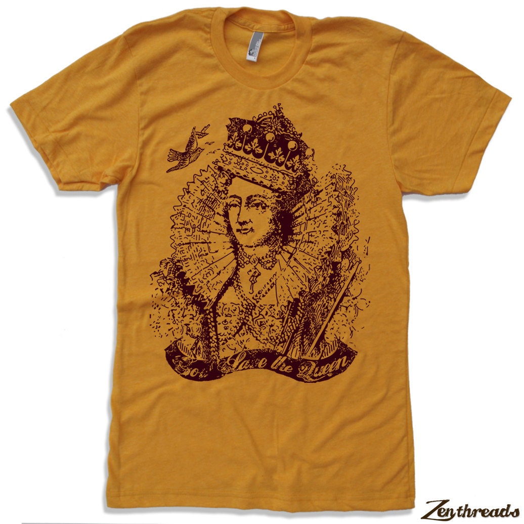 Mens - God Save the QUEEN- T-Shirt american apparel S M L XL (17 Colors Available)