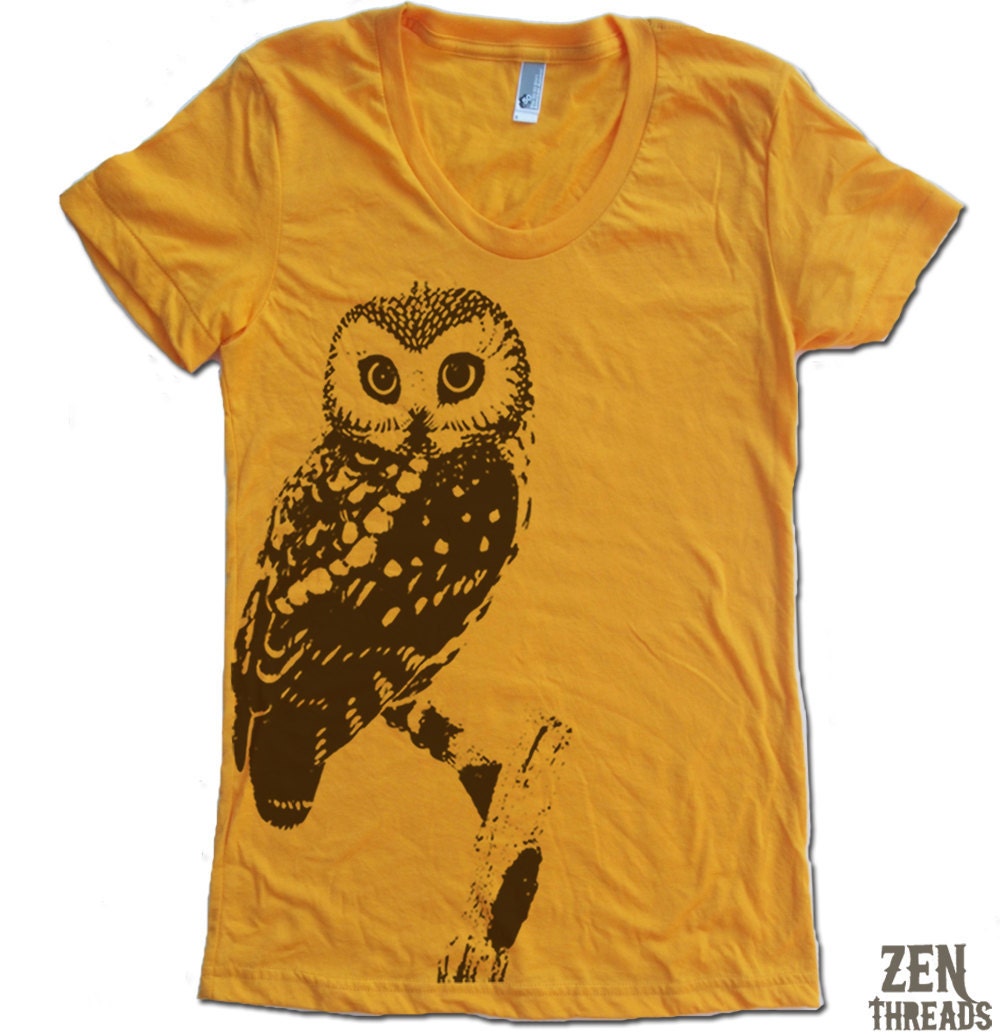 Womens URBAN OWL T-Shirt american apparel S M L XL (15 Colors Available)