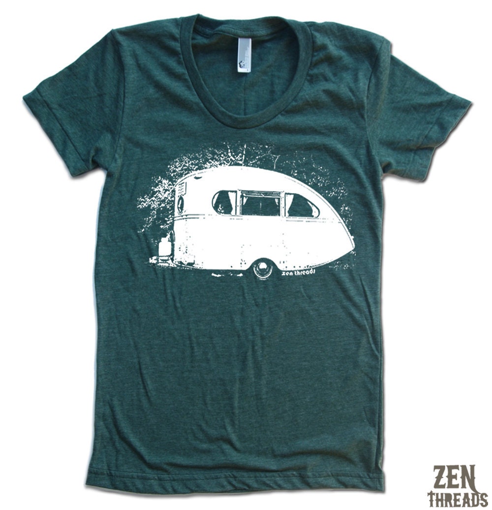 Women's VINTAGE CAMPER  t shirt american apparelS M L XL (16 Colors Available)