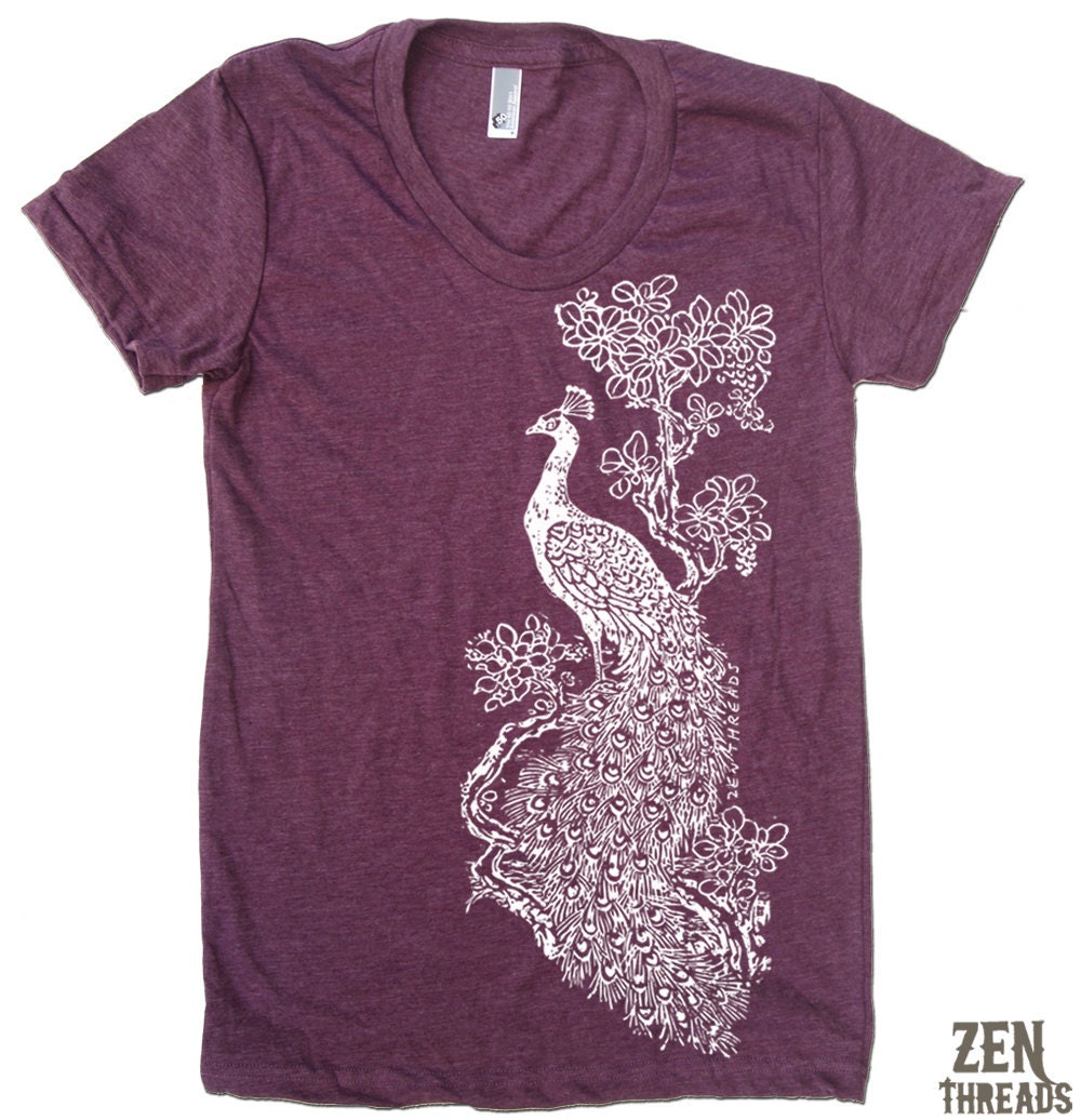 Womens Vintage PEACOCK american apparel tee S M L XL (17 Colors Available)