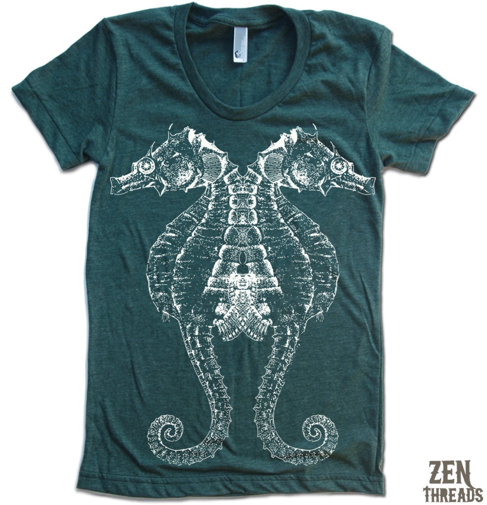 Womens SEAHORSE T Shirt american apparel S M L XL (14 Color Options)