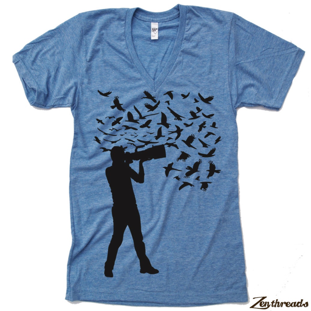 Unisex PHOTOGRAPHER Tri Blend V Neck T Shirt american apparel XS S M L (2 Color Options)