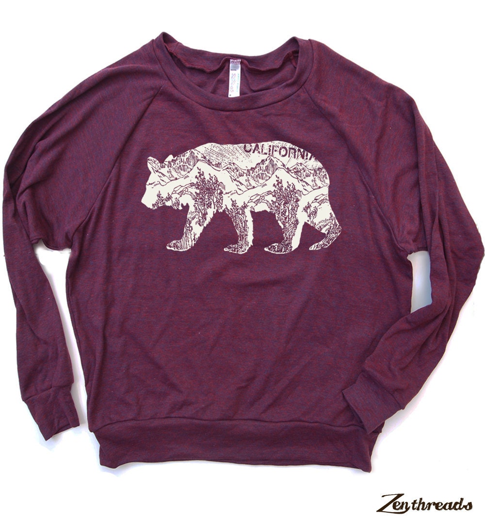 Womens California BEAR Tri-Blend Pullover - american apparel S M L (6 Color Options)