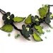 Statement necklace Branch leather necklace Green color
