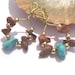 Turquoise hoop earrings with jasper stones