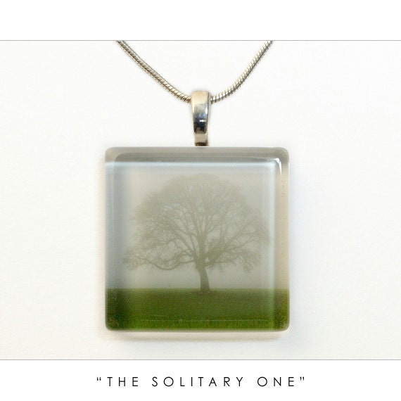 Tree Photo Jewelry "The Solitary One" Photo Pendant, Photo Necklace, Tree Art Pendant, Tree Jewelry, Tree Necklace, Tree Pendant, Glass Tile