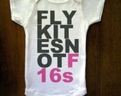 Fly Kites Not F16s Graphic Baby Bodysuit By TrulySanctuary, Great Baby Shower Gift, First Birthday Gift Or Party Favor