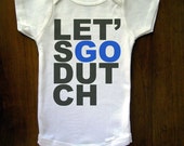 Lets Go Dutch Graphic Baby Bodysuit By TrulySanctuary, Great Baby Shower Gift, First Birthday Gift Or Party Favor