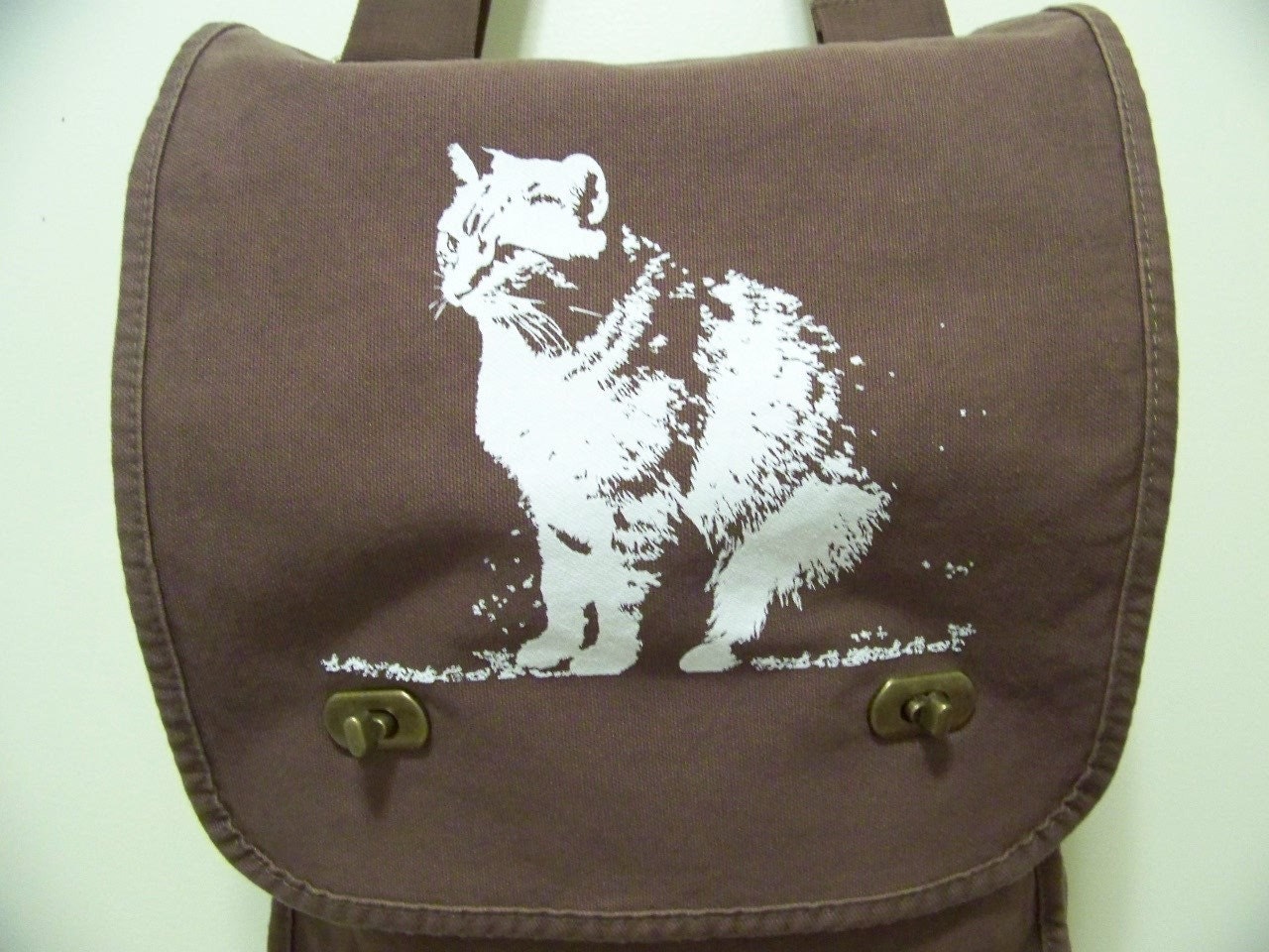 Cross Body Bag -  Abby Cat canvas field bag Cat Lover Mothers Day