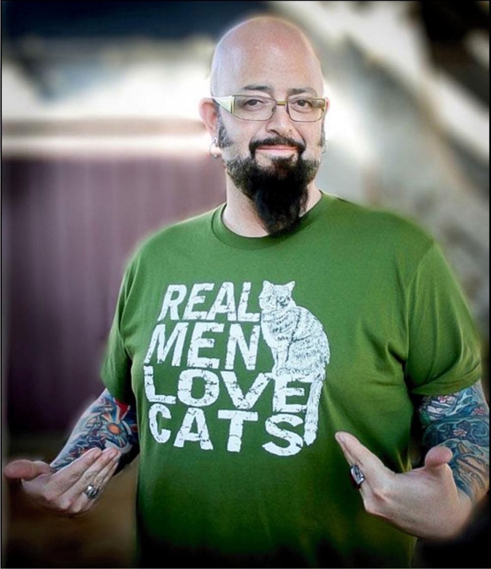Real Men Love Cats Cat Sweatshirt on Organic Fleece sweater