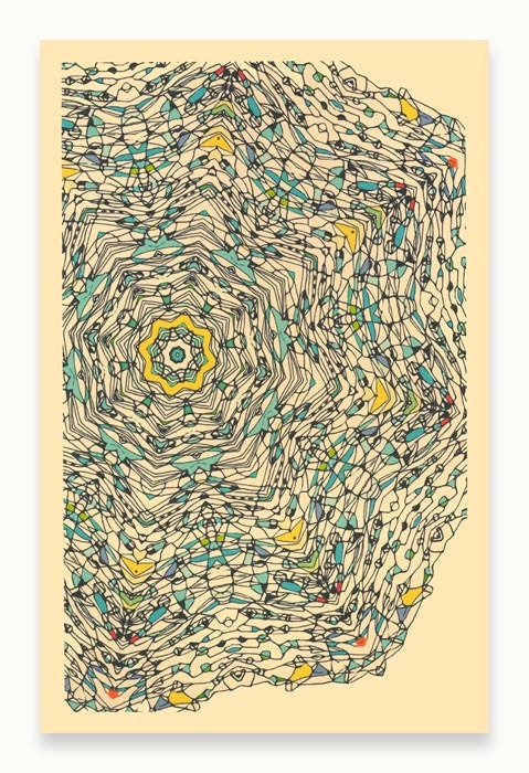 Central Park, December 2 - art print colorful abstract print mandala art giclee print vintage color art